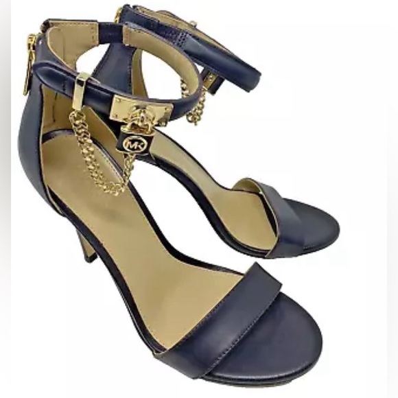 Michael Kors Women's Hamilton Chain Ankle-Strap Dress Sandals 6 Brown - Picture 8 of 10